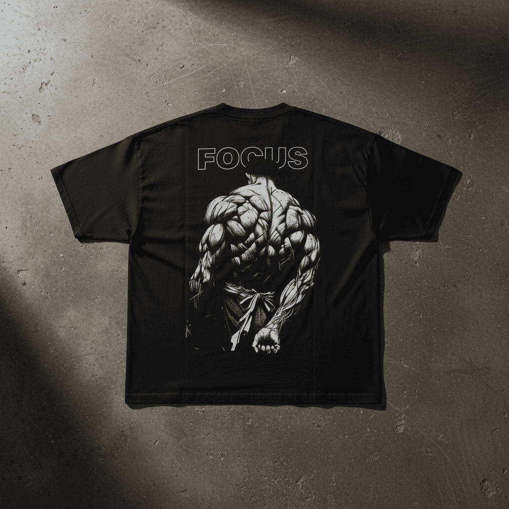VOID FOCUS — Oversized Black Tee