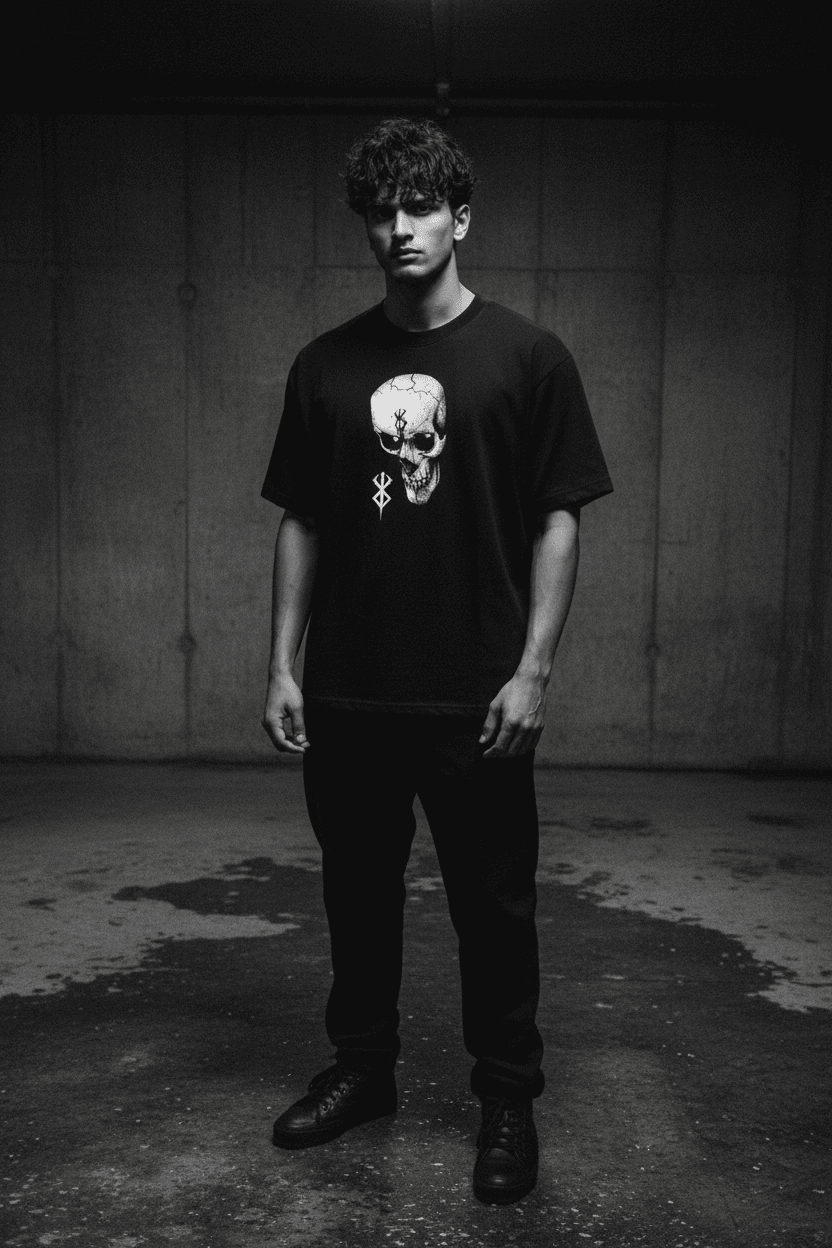 VOID FOCUS — Oversized Black Tee